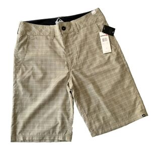 Quiksilver Men's Amfibians Collection Beige Plaid Hybrid Shorts Size 30 x 21 NWT